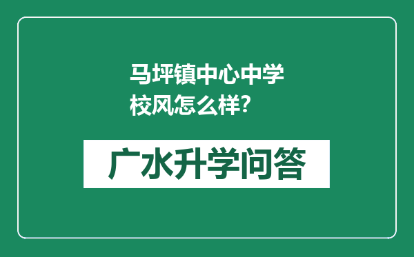 马坪镇中心中学校风怎么样？