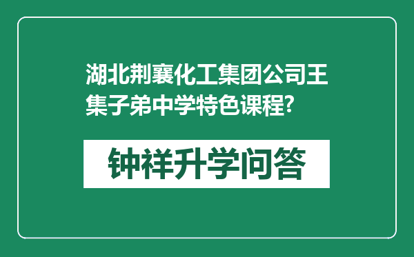 湖北荆襄化工集团公司王集子弟中学特色课程?