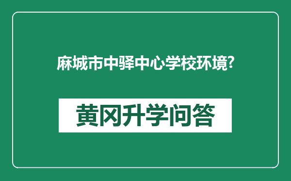 麻城市中驿中心学校环境?