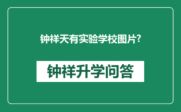 钟祥天有实验学校图片?