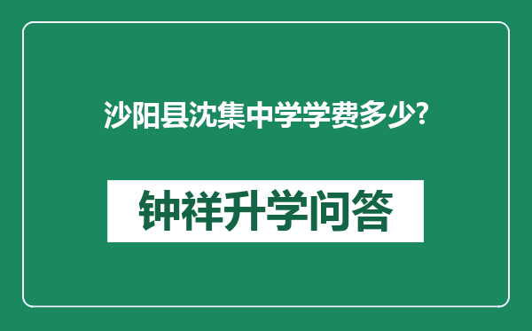 沙阳县沈集中学学费多少?