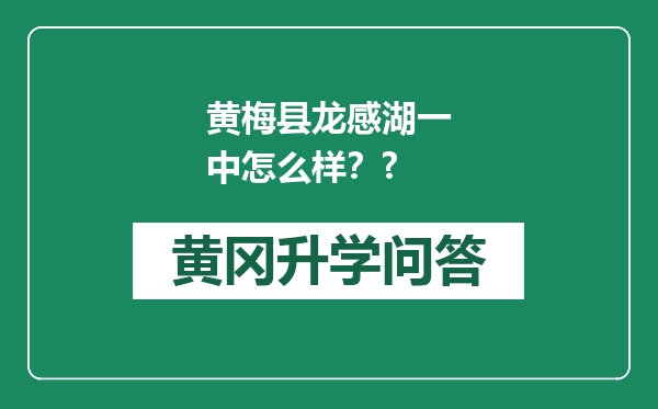 黄梅县龙感湖一中怎么样？?