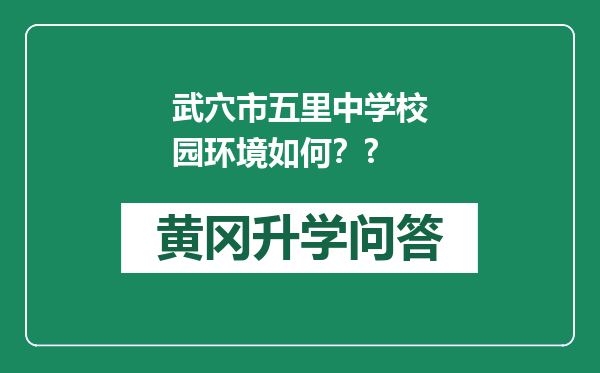武穴市五里中学校园环境如何？?