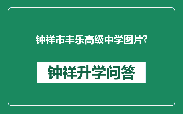 钟祥市丰乐高级中学图片?