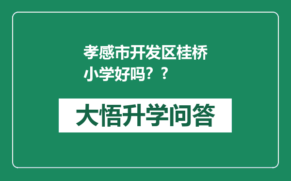 孝感市开发区桂桥小学好吗？?