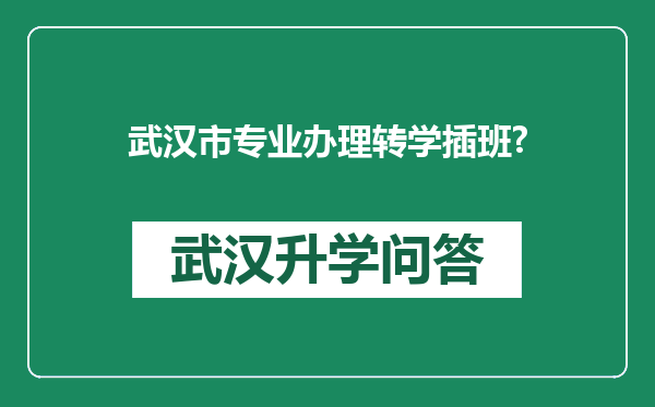 武汉市专业办理转学插班?