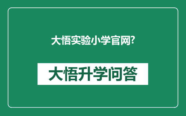 大悟实验小学官网?