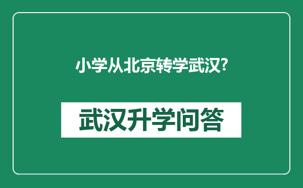 小学从北京转学武汉?