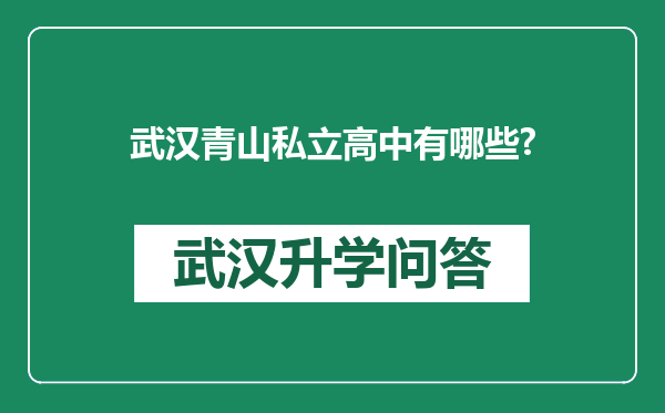 武汉青山私立高中有哪些?