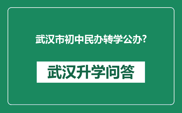 武汉市初中民办转学公办?