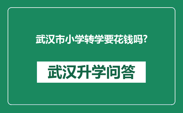 武汉市小学转学要花钱吗?