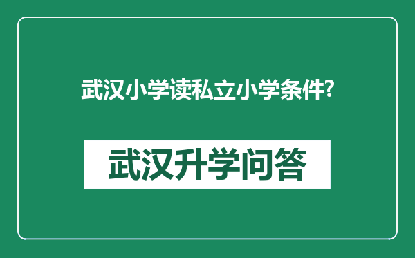 武汉小学读私立小学条件?