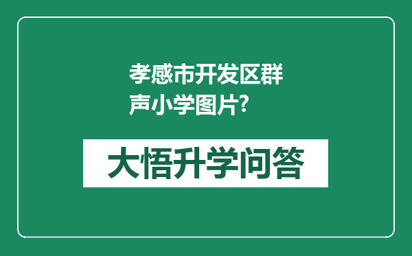 孝感市开发区群声小学图片?