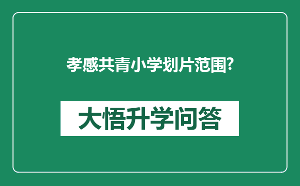 孝感共青小学划片范围?