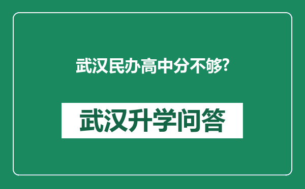 武汉民办高中分不够?