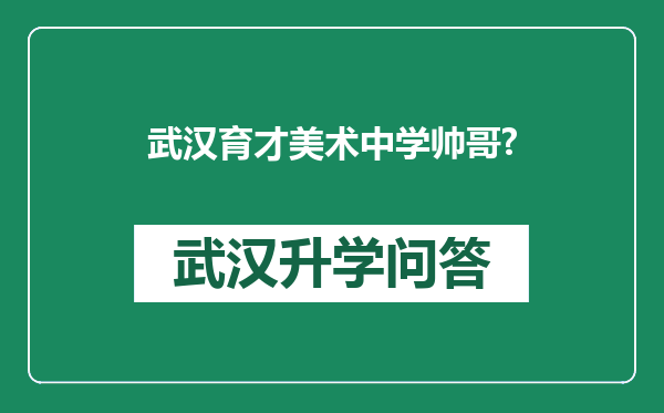 武汉育才美术中学帅哥?