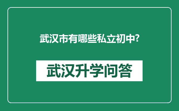 武汉市有哪些私立初中?