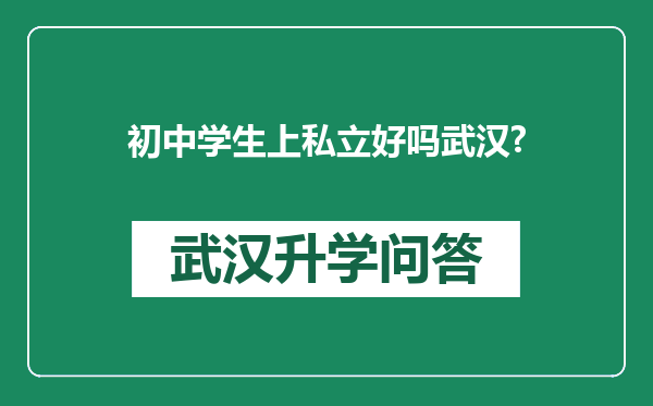 初中学生上私立好吗武汉?