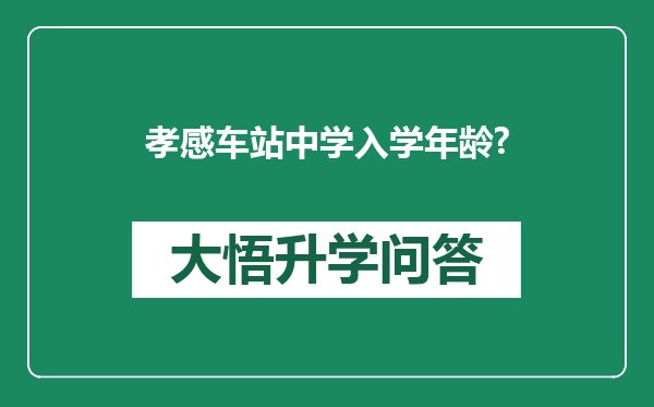 孝感车站中学入学年龄?