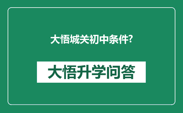 大悟城关初中条件?
