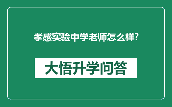 孝感实验中学老师怎么样?