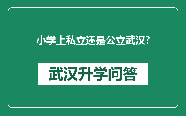 小学上私立还是公立武汉?