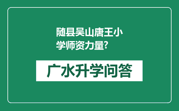 随县吴山唐王小学师资力量?