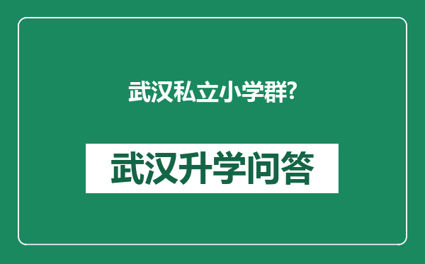 武汉私立小学群?