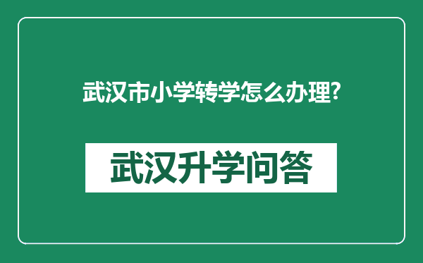 武汉市小学转学怎么办理?