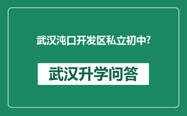 武汉沌口开发区私立初中?