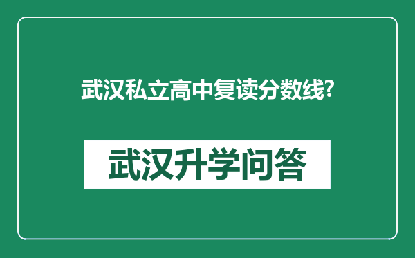 武汉私立高中复读分数线?