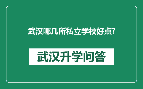 武汉哪几所私立学校好点?