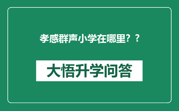 孝感群声小学在哪里？?