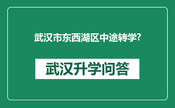 武汉市东西湖区中途转学?