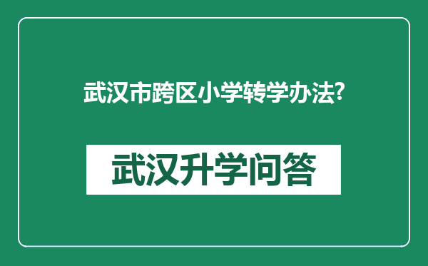 武汉市跨区小学转学办法?