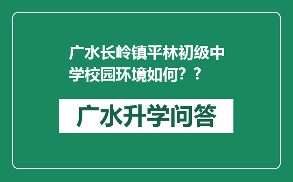 广水长岭镇平林初级中学校园环境如何？?