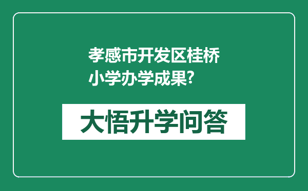 孝感市开发区桂桥小学办学成果?