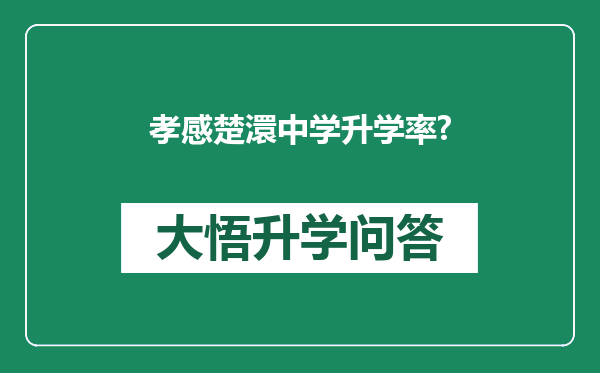 孝感楚澴中学升学率?