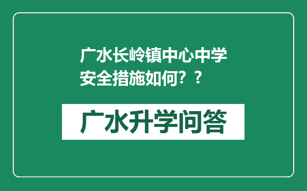 广水长岭镇中心中学安全措施如何？?