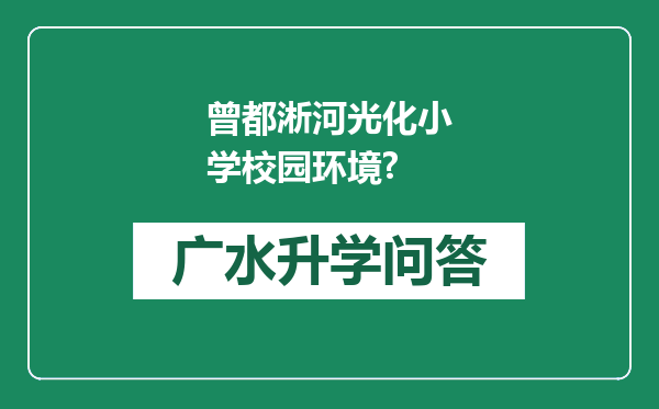 曾都淅河光化小学校园环境?