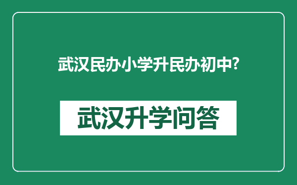 武汉民办小学升民办初中?