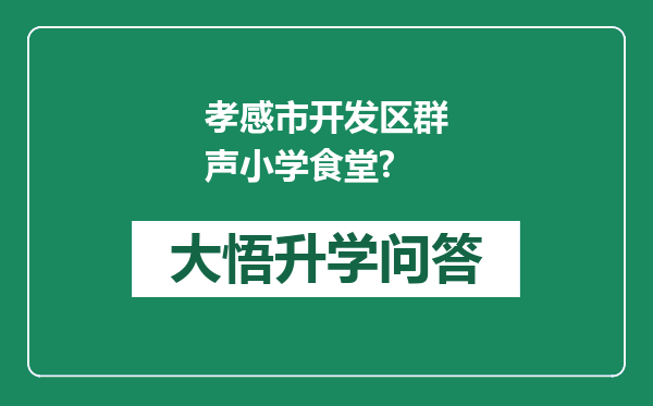 孝感市开发区群声小学食堂?