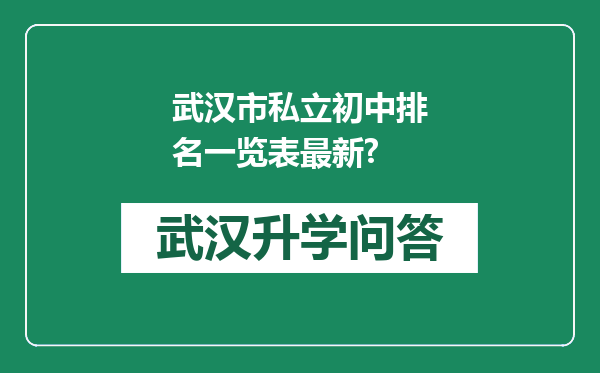 武汉市私立初中排名一览表最新?