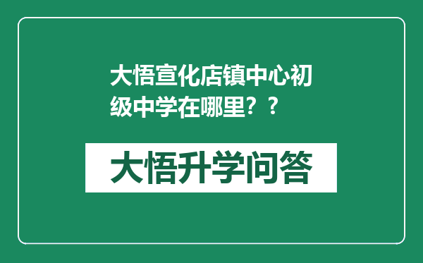 大悟宣化店镇中心初级中学在哪里？?
