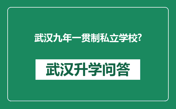 武汉九年一贯制私立学校?